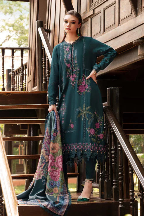 Premium Embroidered Dress with Printed Chiffon Dupatta A170