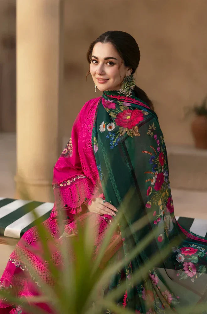 Premium Embroidered Dress with Printed Chiffon Dupatta A221