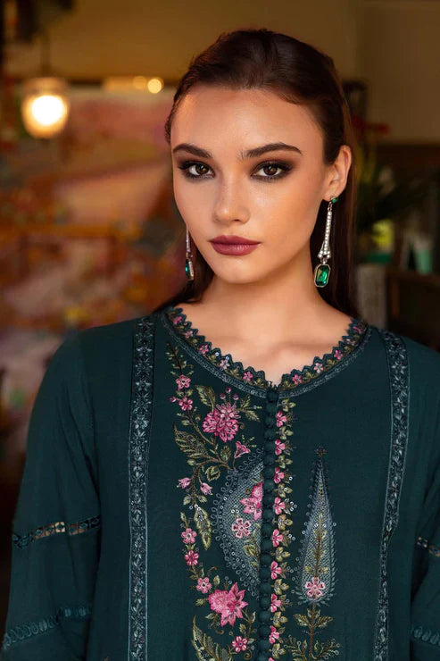 Premium Embroidered Dress with Printed Chiffon Dupatta A170