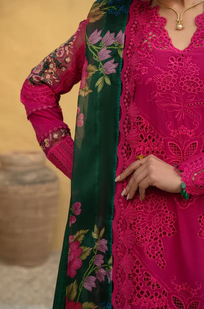 Premium Embroidered Dress with Printed Chiffon Dupatta A221