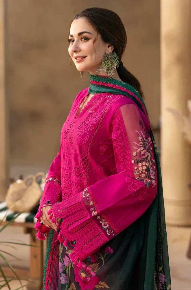 Premium Embroidered Dress with Printed Chiffon Dupatta A221